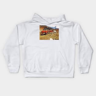 Horses in a field Kids Hoodie